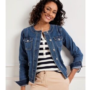 Talbots Fashion Denim Jacket Blue Wash Size XL  L/N Condition